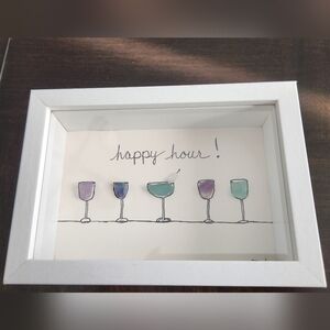 Framed 'Happy Hour' Seaglass Art